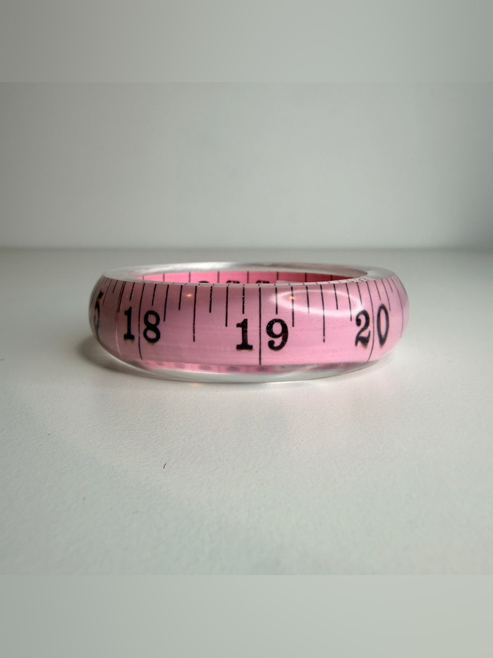 Pink measuring tape bangle